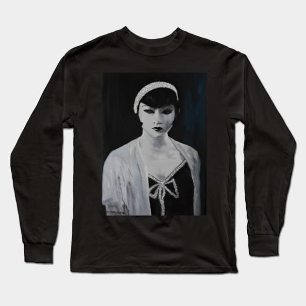 Anna May Wong - Art Deco Long Sleeve T-Shirt by Marcel1966